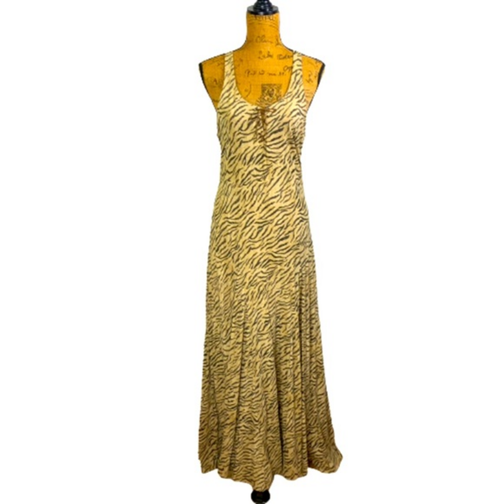 LAUREN RALPH LAUREN Tan Animal Print Maxi Dress - NWT NFR Western Cowgirl‎